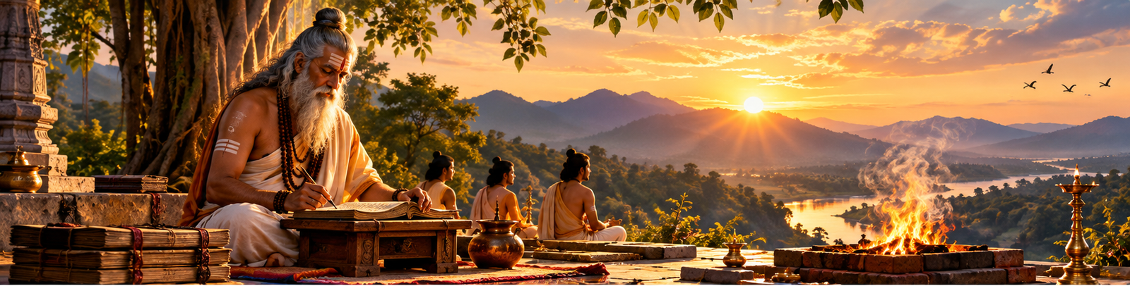 Ancient Rigvedic manuscript and sacred Vedic texts
